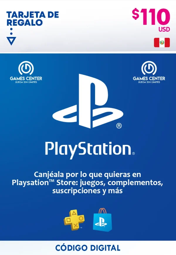PlayStation Network Card – PSN CARD $110 (Perú)